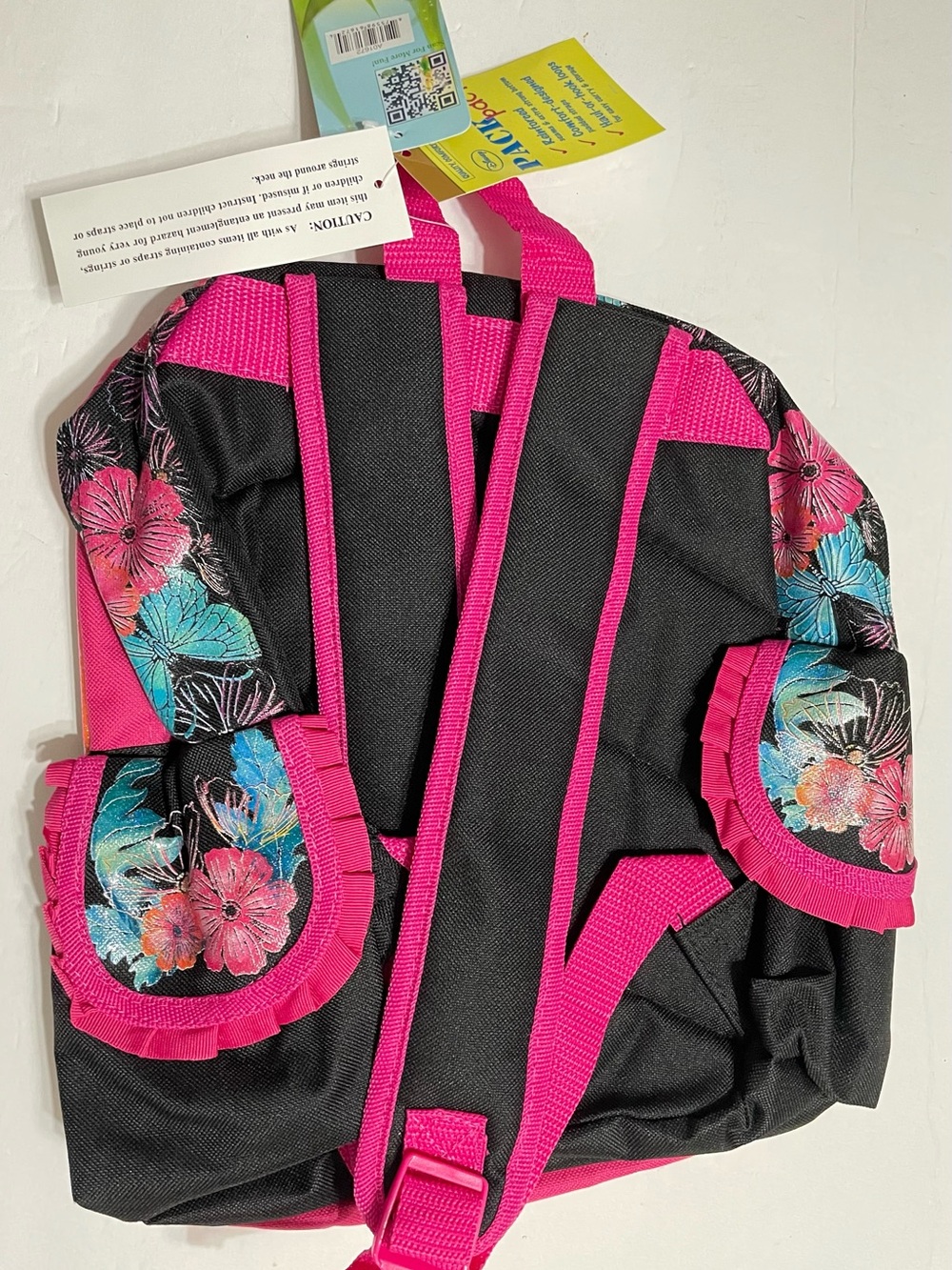 Tinkerbell Fairies Black Pink Small Toddler 12" Backpack Disney,New with Tag! - Picture 2 of 2